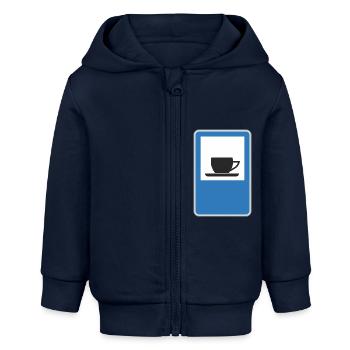 Verkehrsschild Cafe - Baby Organic Kapuzenjacke Baby Connector von Stanley/Stella - Navy - Vorne
