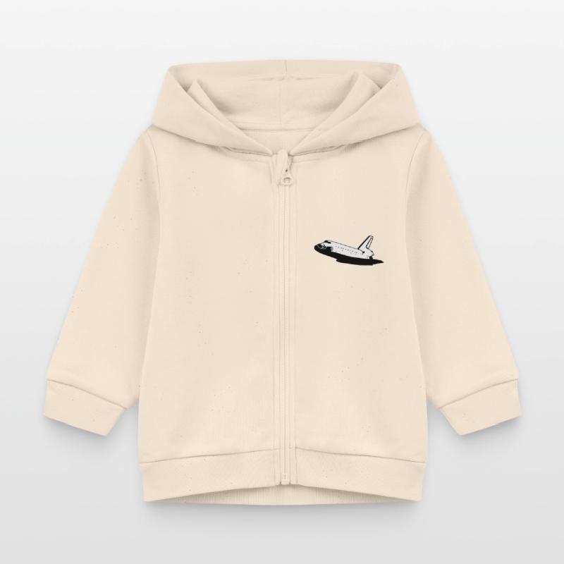 Space Shuttle (no emblems) Baby Organic Zip-up Hoodie by Stanley/Stella