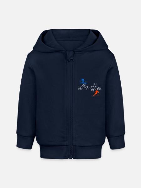 Ski In Ski Out - Baby Organic Kapuzenjacke Baby Connector von Stanley/Stella - Navy