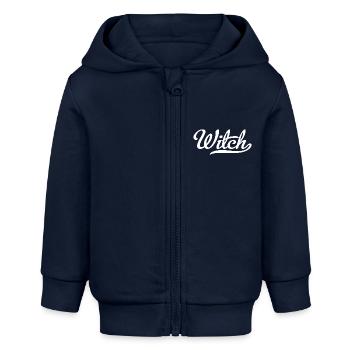 Hexe - Baby Organic Kapuzenjacke Baby Connector von Stanley/Stella - Navy - Vorne