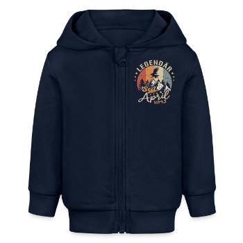 April 1943 Jahrgang geboren Vintage Geburtstag - Baby Organic Kapuzenjacke Baby Connector von Stanley/Stella - Navy - Vorne