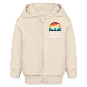 J’aime les chevaux - Veste à capuche bébé bio Stanley/Stella - écru doux - Devant