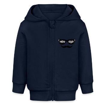 Retro Style - Baby Organic Kapuzenjacke Baby Connector von Stanley/Stella - Navy - Vorne