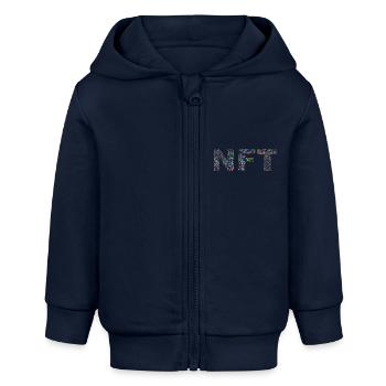 NFT Text - Baby Organic Zip-up Hoodie by Stanley/Stella - navy - Front
