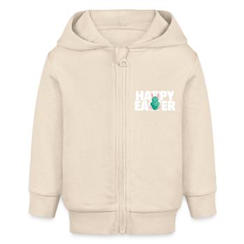 Joyeuse Pâques / Happy Easter - Veste à capuche bébé bio Stanley/Stella - écru doux - Devant