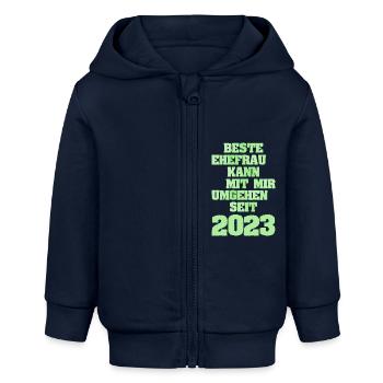 Ehe 2023 - Baby Organic Kapuzenjacke Baby Connector von Stanley/Stella - Navy - Vorne