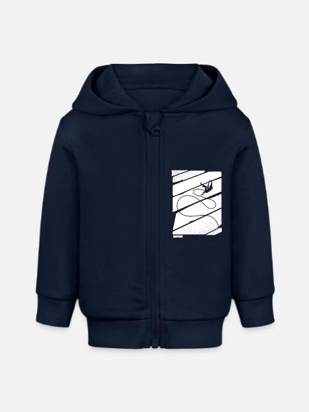 fliegen Seil - Baby Organic Kapuzenjacke Baby Connector von Stanley/Stella - Navy