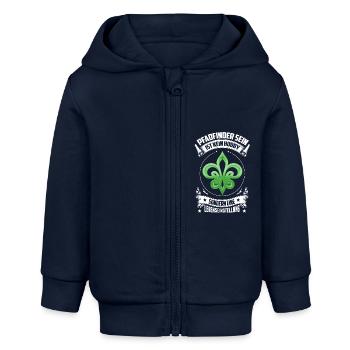 Pfadfinder sein ist kein Hobby, sondern .. - Baby Organic Kapuzenjacke Baby Connector von Stanley/Stella - Navy - Vorne