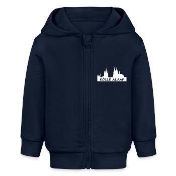 Kölle Alaaf - Karneval Fasching - Baby Organic Kapuzenjacke Baby Connector von Stanley/Stella - Navy - Vorne