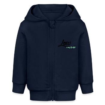low is my lifestyle - Baby Organic Kapuzenjacke Baby Connector von Stanley/Stella - Navy - Vorne