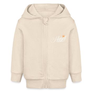 Hazel Custom Name für Frauen Kinder Kleinkinder - Hazel - Baby Organic Kapuzenjacke Baby Connector von Stanley/Stella - Natur - Vorne