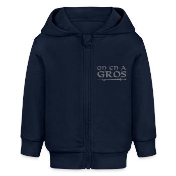 On en a gros - Veste à capuche bébé bio Stanley/Stella - bleu marine - Devant