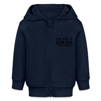 On en a gros. - Veste à capuche bébé bio Stanley/Stella - bleu marine - Devant