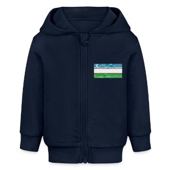 Ouzbékistan - Veste à capuche bébé bio Stanley/Stella - bleu marine - Devant