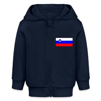Slowenien - Baby Organic Kapuzenjacke Baby Connector von Stanley/Stella - Navy - Vorne