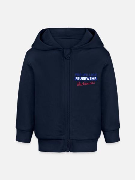 Freiwillige Feuerwehr Nachwuchs - Baby Organic Kapuzenjacke Baby Connector von Stanley/Stella - Navy