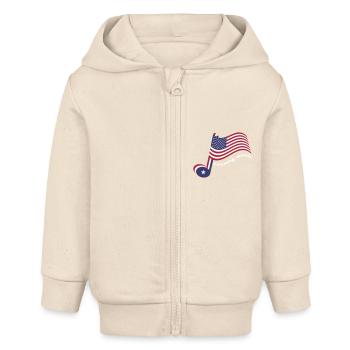 Country Music - Baby Organic Zip-up Hoodie by Stanley/Stella - soft Ecru - Front