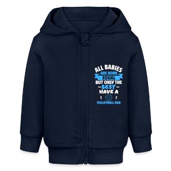 Bébé du papa volleyeur, cadeau de naissance - Veste à capuche bébé bio Stanley/Stella - bleu marine - Devant