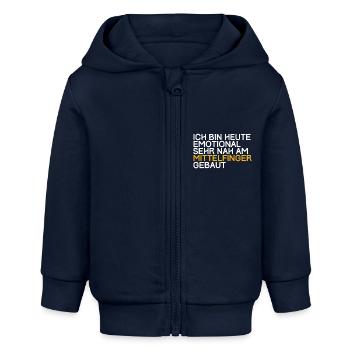 Emotional sehr nah am Mittelfinger gebaut - Baby Organic Kapuzenjacke Baby Connector von Stanley/Stella - Navy - Vorne