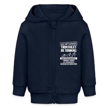 Triathlon Triathlet - Baby Organic Kapuzenjacke Baby Connector von Stanley/Stella - Navy - Vorne