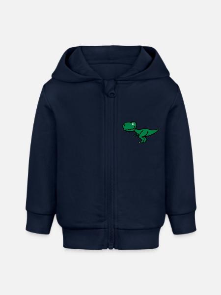 T-Rex - Baby Organic Zip-up Hoodie by Stanley/Stella - navy