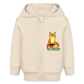 Fuchs digital! Hardware: Dog Software: Cat - Baby Organic Zip-up Hoodie by Stanley/Stella - soft Ecru - Front