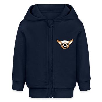 Chihuahua Kleiner Hund Böse Knirschen Nervig Wut - Baby Organic Kapuzenjacke Baby Connector von Stanley/Stella - Navy - Vorne