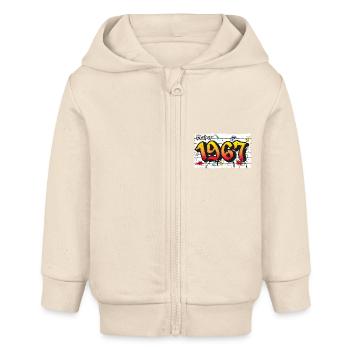 Classic Rebel 1967 Graffiti – 58 ans d’Iconic - Veste à capuche bébé bio Stanley/Stella - écru doux - Devant