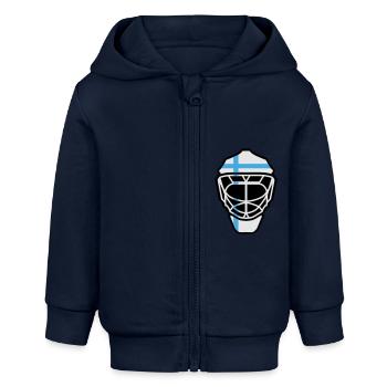 Hockey Goalie Mask Finlande - Veste à capuche bébé bio Stanley/Stella - bleu marine - Devant
