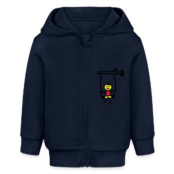 Kind Schaukel 3 - Baby Organic Kapuzenjacke Baby Connector von Stanley/Stella - Navy - Vorne