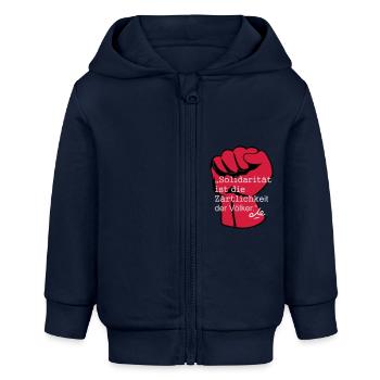 Solidarität ist die Zärtlichkeit der Völker, Che - Baby Organic Kapuzenjacke Baby Connector von Stanley/Stella - Navy - Vorne