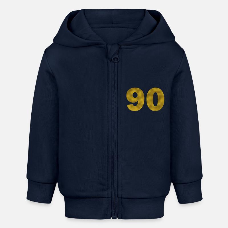Anniversaire 90 ans - Veste à capuche bébé bio Stanley/Stella - bleu marine