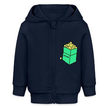Maïs soufflé 02 - Veste à capuche bébé bio Stanley/Stella - bleu marine - Devant
