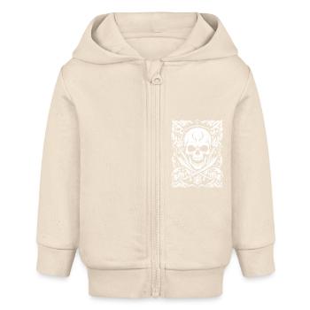 pirate skull - Baby Organic Kapuzenjacke Baby Connector von Stanley/Stella - Natur - Vorne
