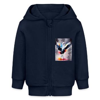 Crane - Baby Organic Zip-up Hoodie by Stanley/Stella - navy - Front