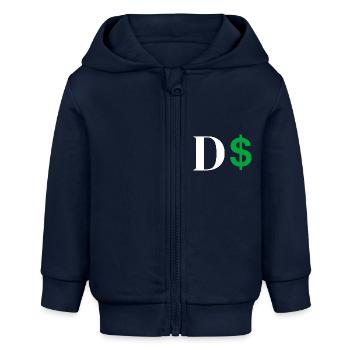 Dollar-Buchstabe - Baby Organic Kapuzenjacke Baby Connector von Stanley/Stella - Navy - Vorne
