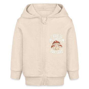 Pilz Pilze Funghi Champignon - Baby Organic Kapuzenjacke Baby Connector von Stanley/Stella - Natur - Vorne