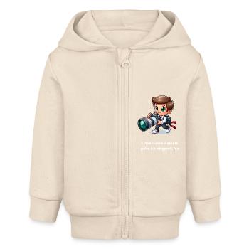 Hobby Fotograf - Baby Organic Kapuzenjacke Baby Connector von Stanley/Stella - Natur - Vorne