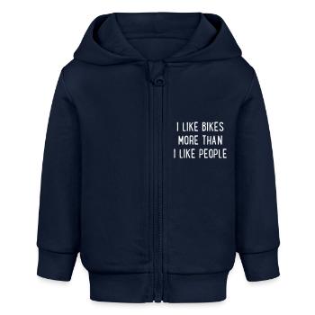 Motorrad - Baby Organic Kapuzenjacke Baby Connector von Stanley/Stella - Navy - Vorne