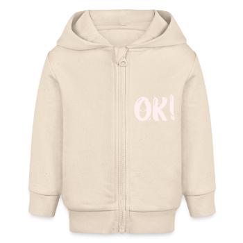 Yes - Ok - Baby Organic Zip-up Hoodie by Stanley/Stella - soft Ecru - Front