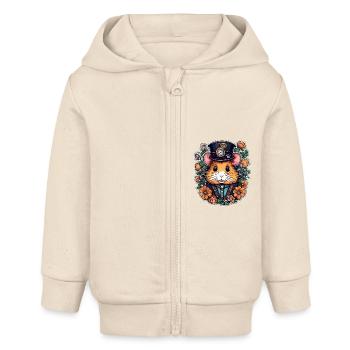 Hamster Punk - Baby Organic Kapuzenjacke Baby Connector von Stanley/Stella - Natur - Vorne