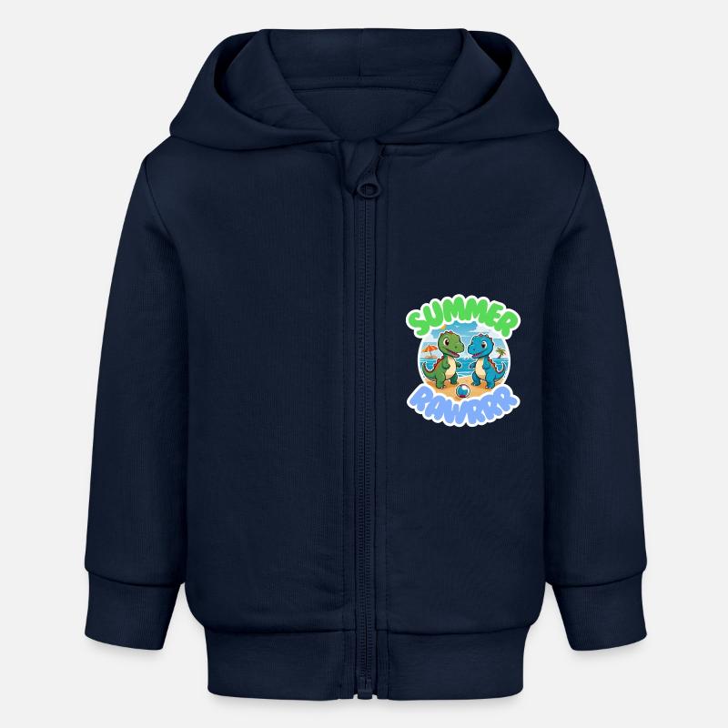ÉTÉ RAWRRR - Veste à capuche bébé bio Stanley/Stella - bleu marine