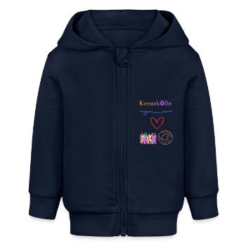 Kreuzkölln Lifestyle Leben im Kiez, Hipster, Hood - Baby Organic Kapuzenjacke Baby Connector von Stanley/Stella - Navy - Vorne