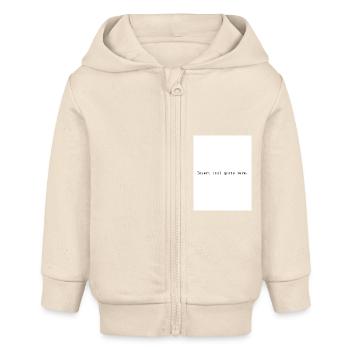 Insérez une citation sympa ici. - Veste à capuche bébé bio Stanley/Stella - écru doux - Devant