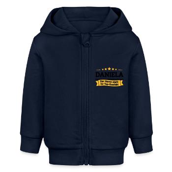 Daniela – Der Name steht für Top-Qualität! - Baby Organic Kapuzenjacke Baby Connector von Stanley/Stella - Navy - Vorne