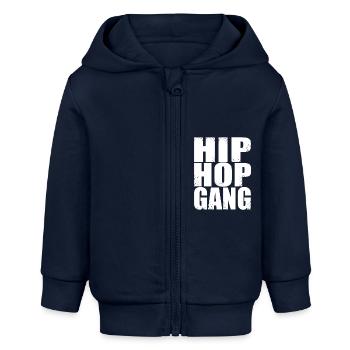 hip hop gang - Veste à capuche bébé bio Stanley/Stella - bleu marine - Devant