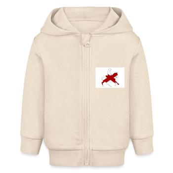 Alabama Staatsflagge Cowboy - Baby Organic Kapuzenjacke Baby Connector von Stanley/Stella - Natur - Vorne