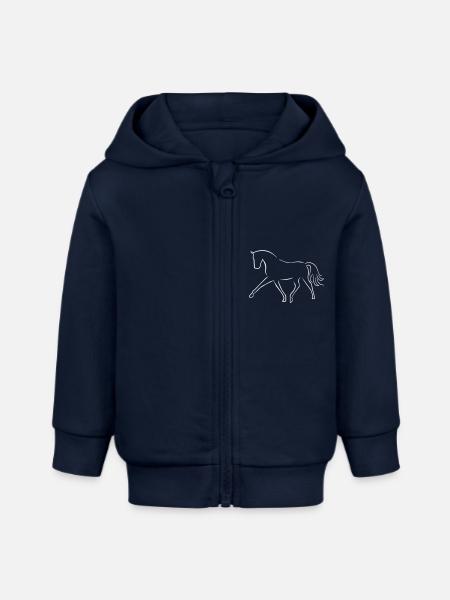Dressurpferd - Baby Organic Kapuzenjacke Baby Connector von Stanley/Stella - Navy