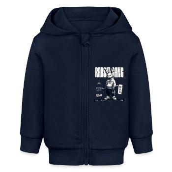Rabbit Gang - Baby Organic Kapuzenjacke Baby Connector von Stanley/Stella - Navy - Vorne