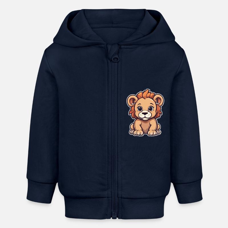 bébé lion - Veste à capuche bébé bio Stanley/Stella - bleu marine